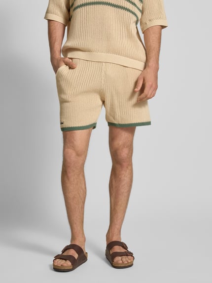 PROHIBITED Strickshorts mit Label-Stitching Offwhite 4