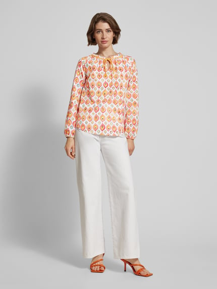 Emily Van den Bergh Blusenshirt mit Schlüsselloch-Ausschnitt Orange 1