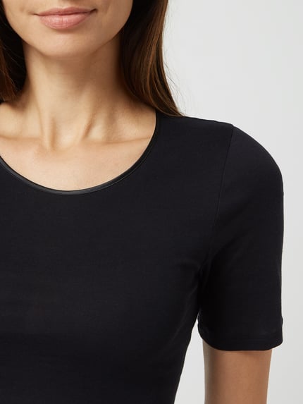 HANRO T-Shirt aus Baumwolle Modell 'Cotton Seamless' Black 6