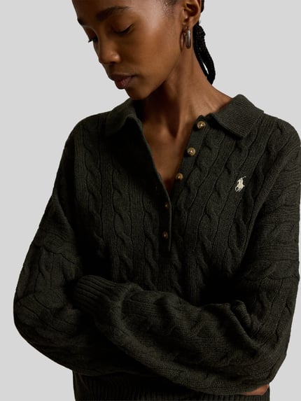Polo Ralph Lauren Loose Fit Pullover aus Woll-Mix mit Kaschmir-Anteil Oliv 3