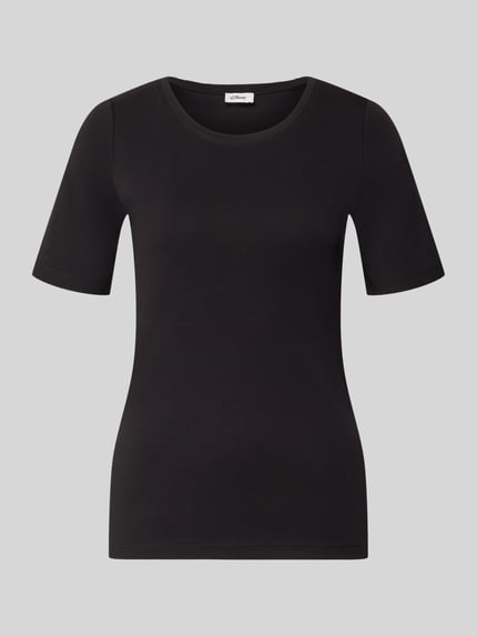 s.Oliver RED LABEL t-shirt o kroju regular fit z czystej bawełny Czarny 2