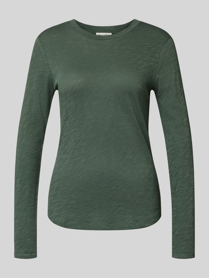 Marc O'Polo Shirt met lange mouwen met afgeronde zoom Flessengroen - 1