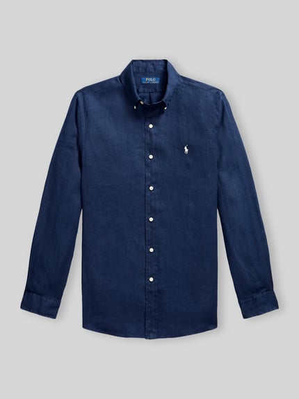 Polo Ralph Lauren relaxed fit vrijetijdsoverhemd van puur linnen Marineblauw - 2