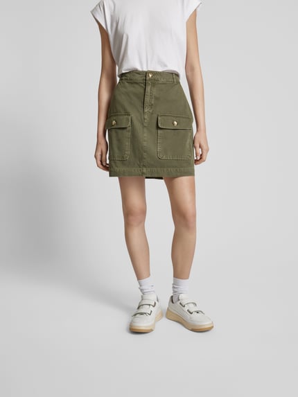 Anine Bing minirok met klepzakken Kaki - 4