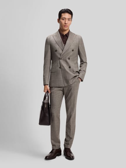 BOSS Marynarka o kroju slim fit z czystej żywej wełny model 'C-Huge-DB-264' Beżowy 1