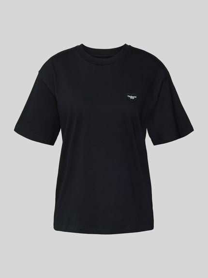 Carhartt Work In Progress T-Shirt mit Label-Badge Modell 'Heart II Hartt' Black 2