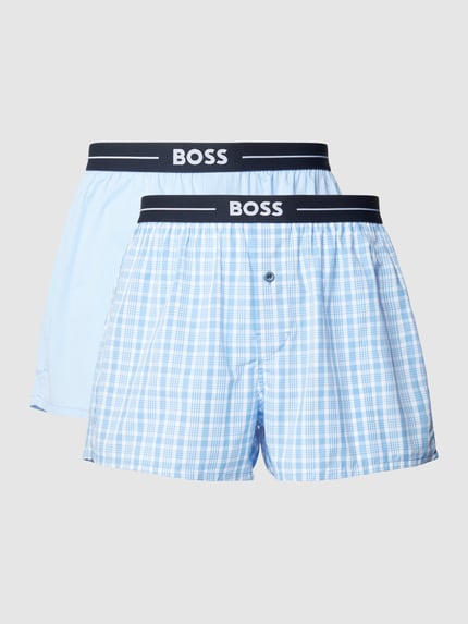 BOSS Boxershorts mit Label-Detail im 2er-Pack Hellblau 2