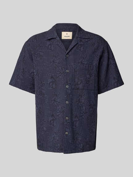 JACK & JONES Premium Freizeithemd mit Knopfleiste Modell 'AARON' Dunkelblau 2