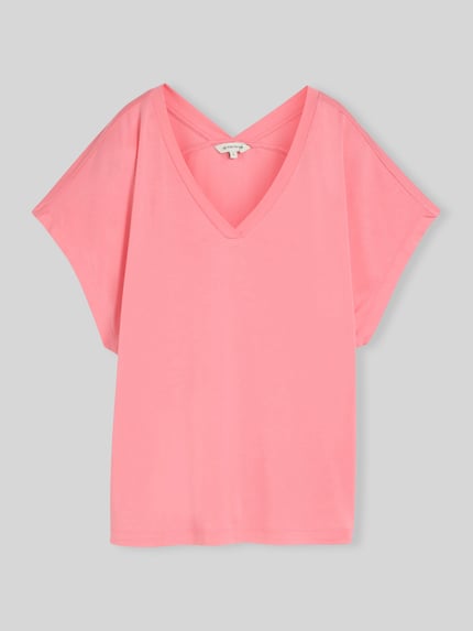 Tom Tailor Loose Fit T-Shirt aus Viskose-Mix Pink 2