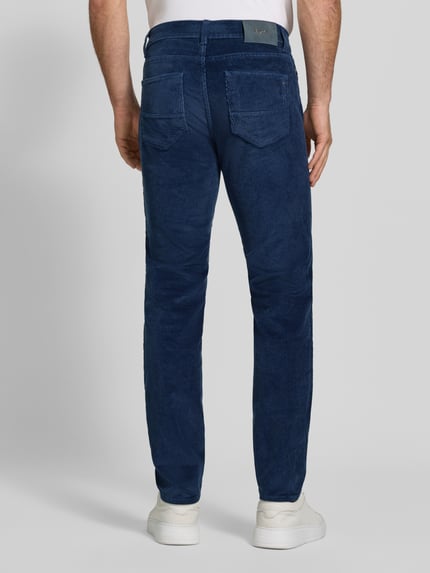 Brax straight fit corduroy broek van katoenmix model 'Mythos Flex Cord' Blauw - 5