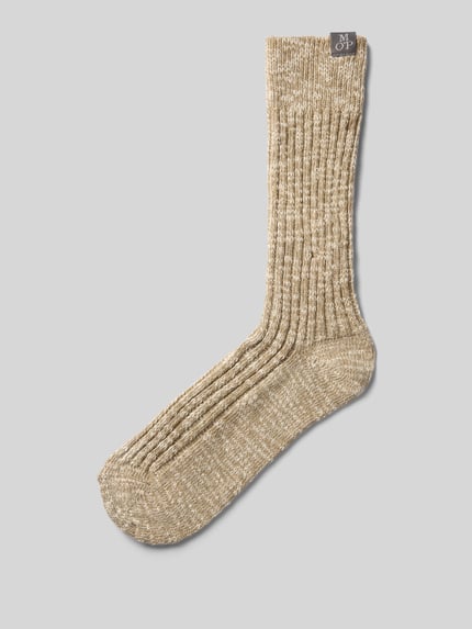 Marc O'Polo Socken mit Label-Patch Beige 1