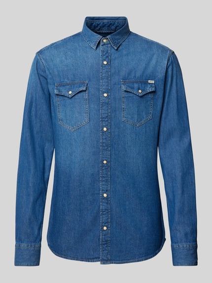 JACK & JONES Slim fit vrijetijdsoverhemd met kentkraag, model 'ESHERIDAN'' Jeansblauw - 2