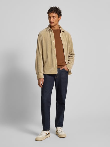 Jake*s Studio Men Regular Fit Freizeithemd in Cord-Optik Beige 1