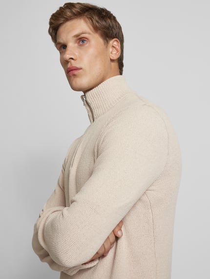 ONLY & SONS Strickpullover mit Stehkragen Modell 'ETHAN' Offwhite 3