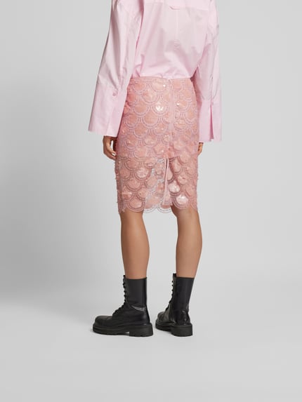 ROTATE Knie-lange rok met pailletten Roze - 5