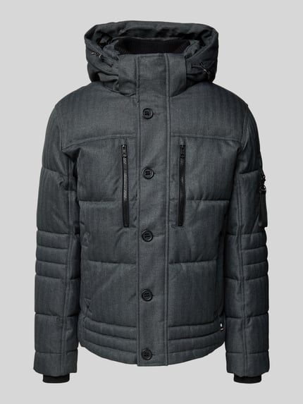 Tom Tailor Regular Fit Steppjacke mit abnehmbarer Kapuze Anthrazit 2