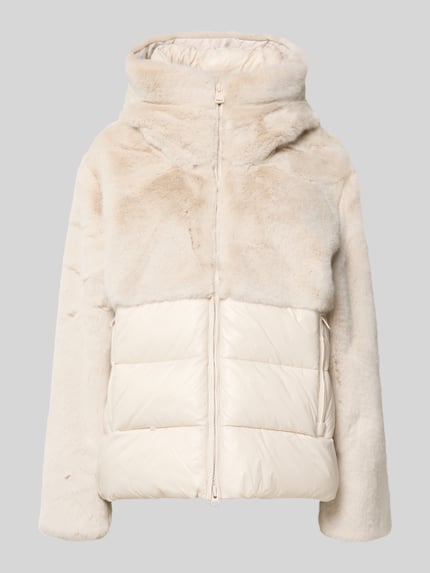 Blauer USA Kurtka pikowana z obszyciem sztucznym futrem model „FANEVIL” Gliniany 2