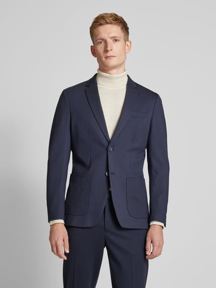 Selected Marynarka o kroju slim fit z kołnierzem z połami model ‘DELON’ Ciemnoniebieski 4