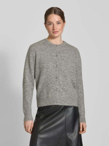 Samsøe Samsøe Strickcardigan mit Woll-Anteil Mittelgrau Melange 4