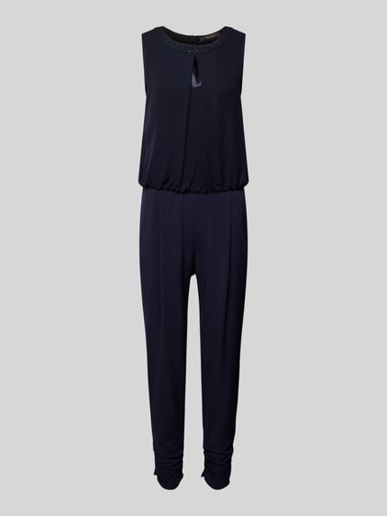Vera Mont Jumpsuit mit Strasssteinbesatz Dunkelblau 2