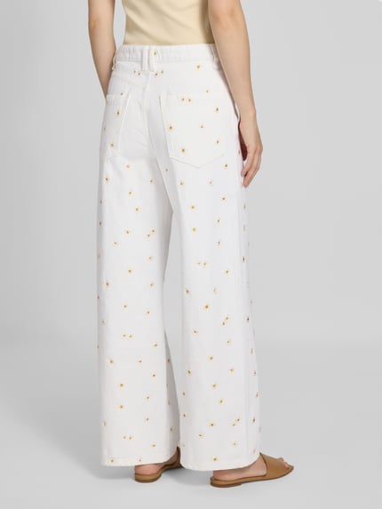 MANGO Wide Fit Jeans mit 5-Pocket-Design Offwhite 5