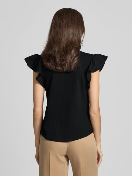 Lauren Ralph Lauren T-shirt z rękawami z falbaną Czarny 5