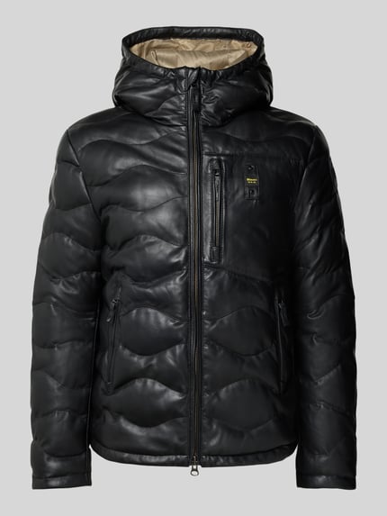 Blauer USA Kurtka skórzana z naszywką z logo model ‘DROHAN’ Czarny 2