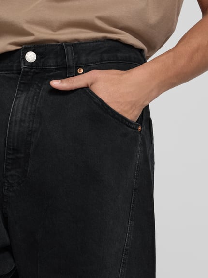 REVIEW Barrel Fit Jeans aus reiner Baumwolle mit Gesäßtaschen Black 3