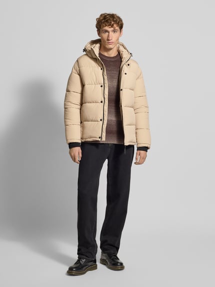 Pepe Jeans Regular Fit Steppjacke mit abnehmbarer Kapuze Modell 'JOBIAS' Beige 1