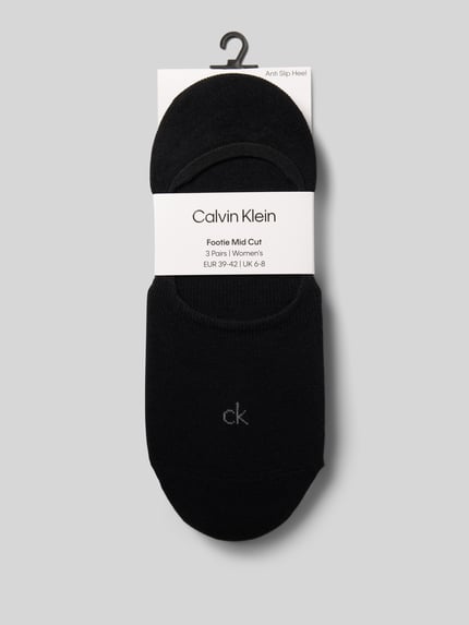 CK Calvin Klein Footies met gestikt logo model 'Footie' in set van 3 Zwart - 3