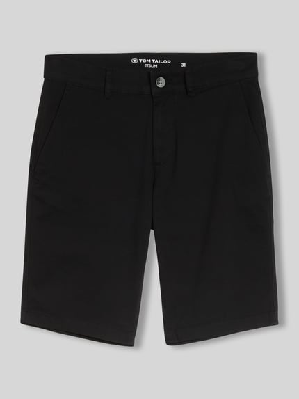 Tom Tailor slim fit chinobermuda van puur katoen Zwart - 2