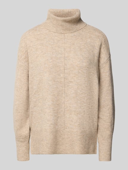 PIECES Rollkragenpullover mit Teilungsnaht Ecru 2