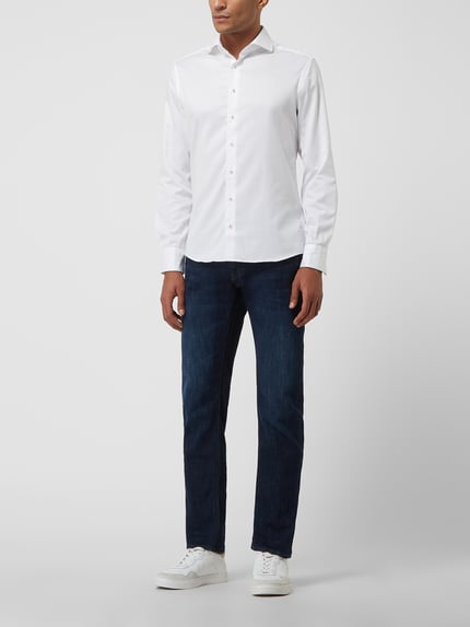 ETERNA Slim Fit Freizeithemd aus Twill Weiss 1