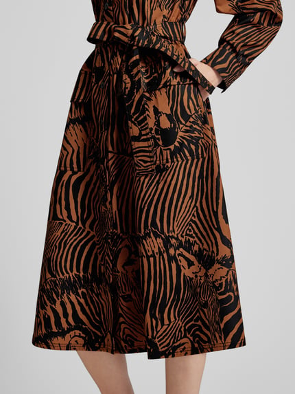 Weekend Max Mara Hemdblusenkleid mit Animal-Print Modell 'UNIONE' Cognac 3