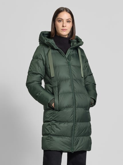 Marc O'Polo Regular fit lange donsjas met labelprint Flessengroen - 4