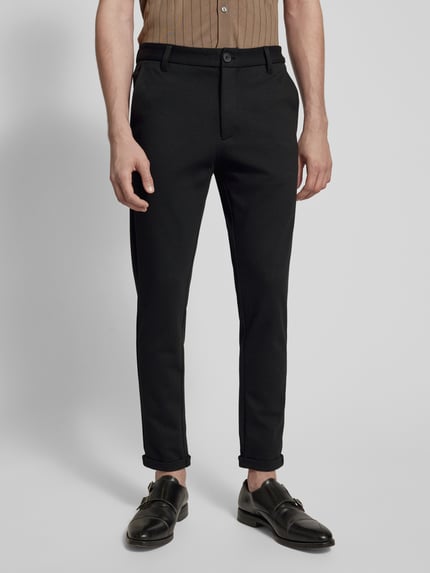 Lindbergh Slim Fit Stoffhose mit verkürztem Schnitt Black 4