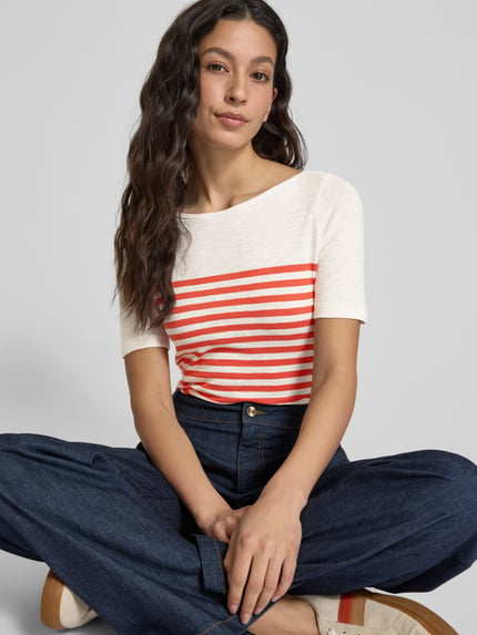 Marc O'Polo T-shirt o kroju regular fit z czystej bawełny Pomarańczowy 3