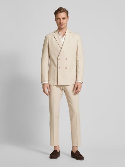 s.Oliver BLACK LABEL Regular Fit 2-Knopf-Sakko mit Leinen-Anteil Beige 1