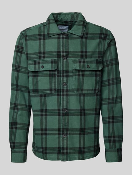 ONLY & SONS Regular Fit Freizeithemd mit New-Kent-Kragen Modell 'OLIVER' Dunkelgruen 2