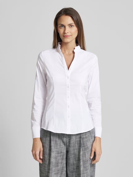 MORE & MORE Bluse mit Stehkragen Weiss 4
