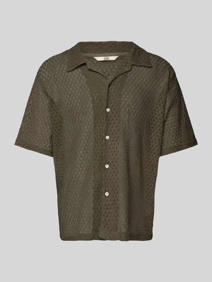 Redefined Rebel Regular Fit Freizeithemd mit Lochmuster Modell 'MADDEN' Dunkelbraun 2
