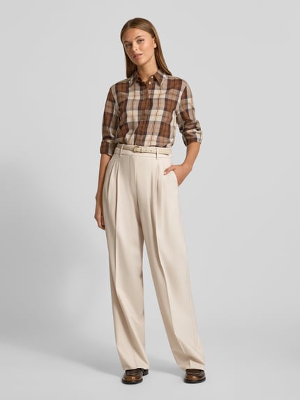 Max Mara Studio Weite Hose aus Schurwoll-Mix Modell 'ENTRATA' Beige 1