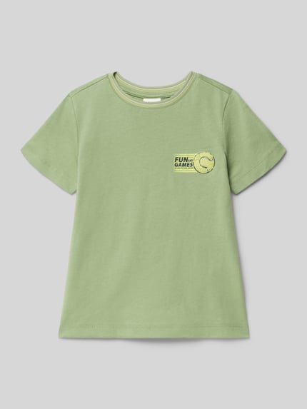 s.Oliver RED LABEL regular fit T-shirt van puur katoen Rietgroen - 1