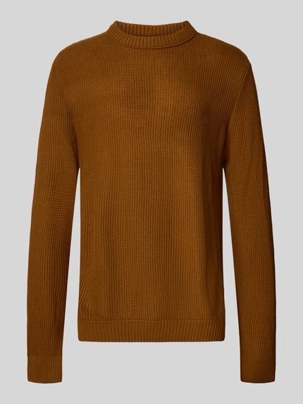 JACK & JONES Strickpullover mit Rundhalsausschnitt Modell 'ROY' Cognac 2