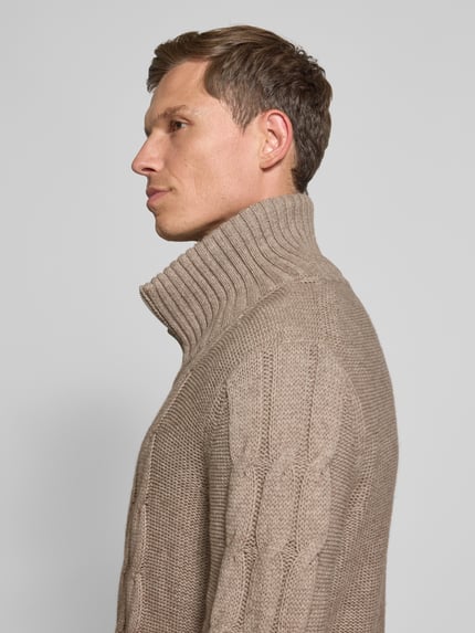 FTC Cashmere Strickjacke aus Baumwoll-Kaschmir-Mix Beige 3