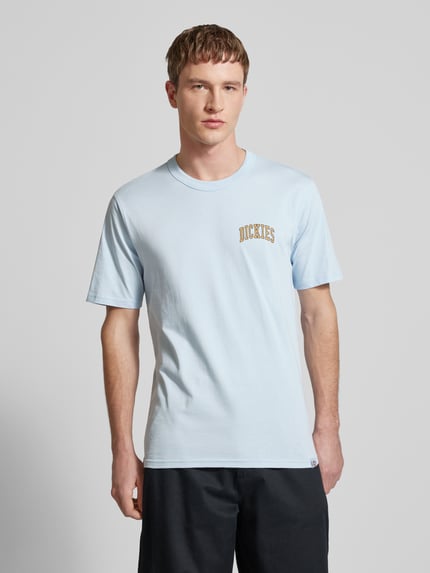 Dickies T-shirt met labelprint, model 'AITKIN' Lichtblauw - 4