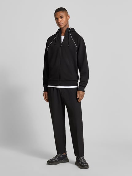 BOSS Green Regular Fit Sweatjacke aus Baumwoll-Mix Black 1