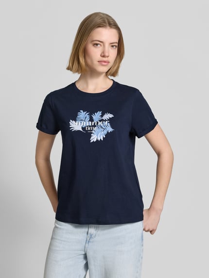 Tom Tailor męski t-shirt o kroju regular fit z czystej bawełny Granatowy 4
