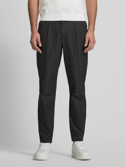 Colours & Sons Tapered fit chino met bandplooien Zwart - 4