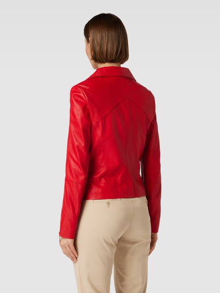 Studio AR Leren jack met reverskraag, model 'CHERRY' Rood - 5